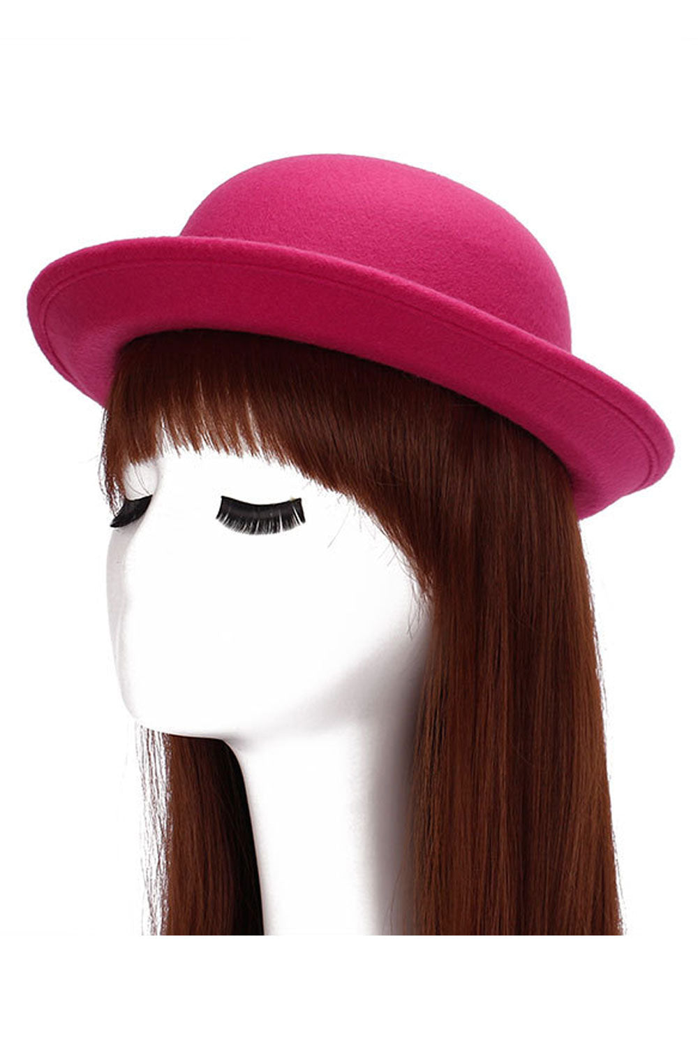 Women Small Top Faux Wool Solid Colored Beret Hat