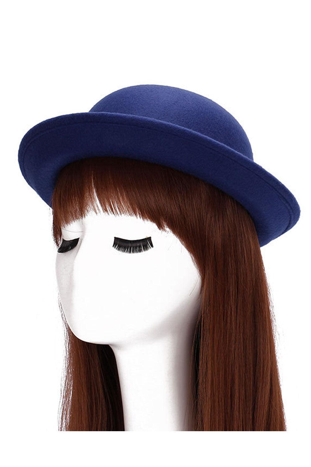Women Small Top Faux Wool Solid Colored Beret Hat