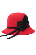 Women Fashion Flower Decorated Warm Beret Hat