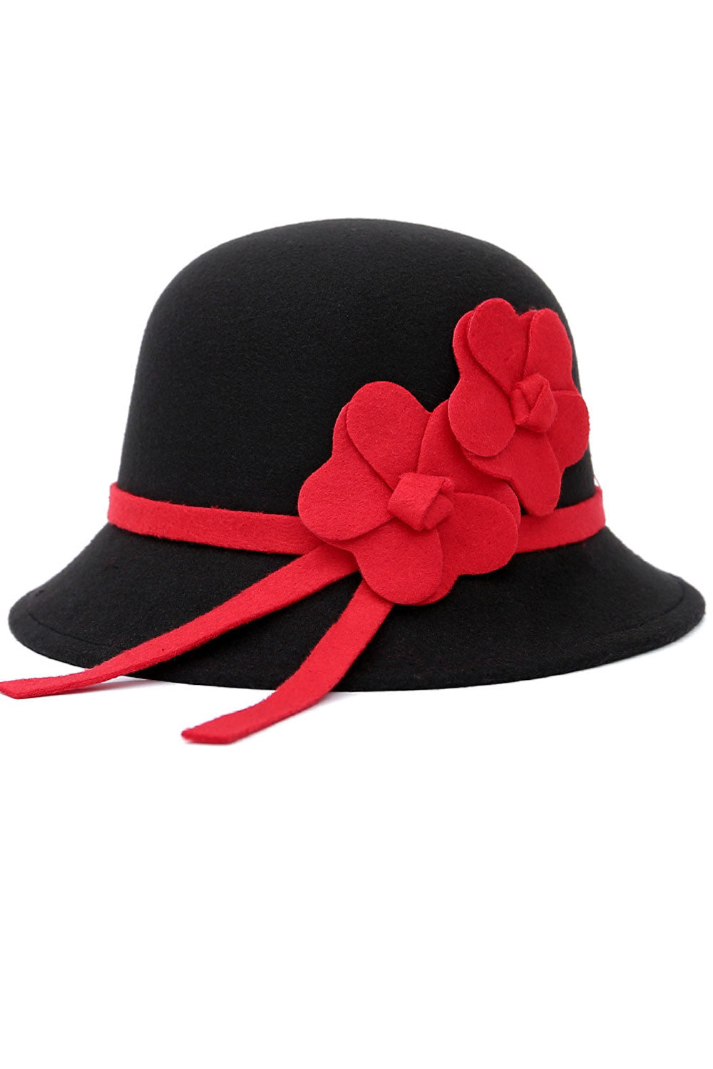 Women Fashion Flower Decorated Warm Beret Hat