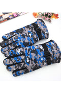 Women Thick Cashmere Camouflage Coldproof Ski Gloves