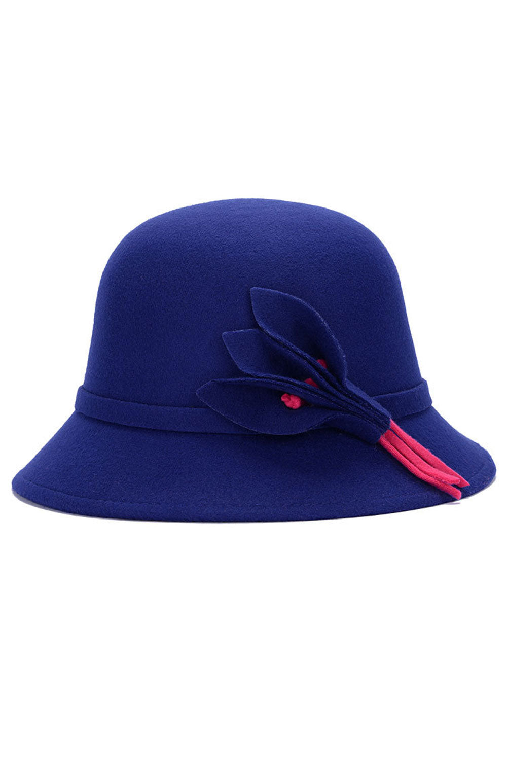 Women Dome Style Leaf Decorated Warm Beret Hat