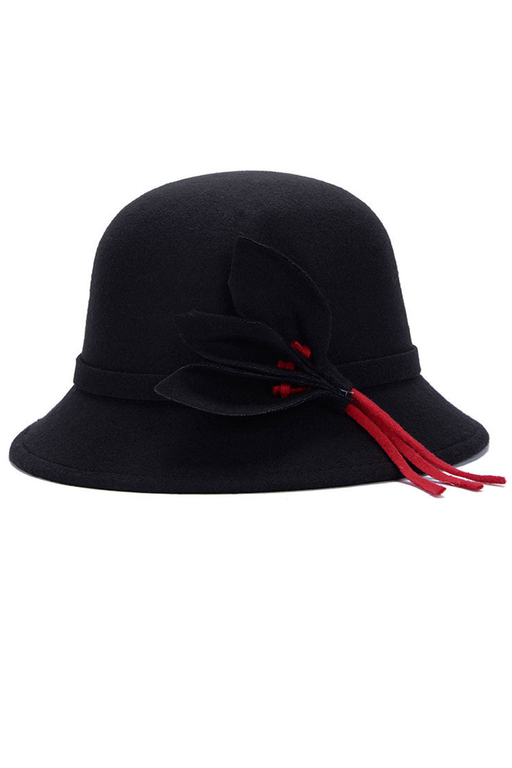 Women Dome Style Leaf Decorated Warm Beret Hat
