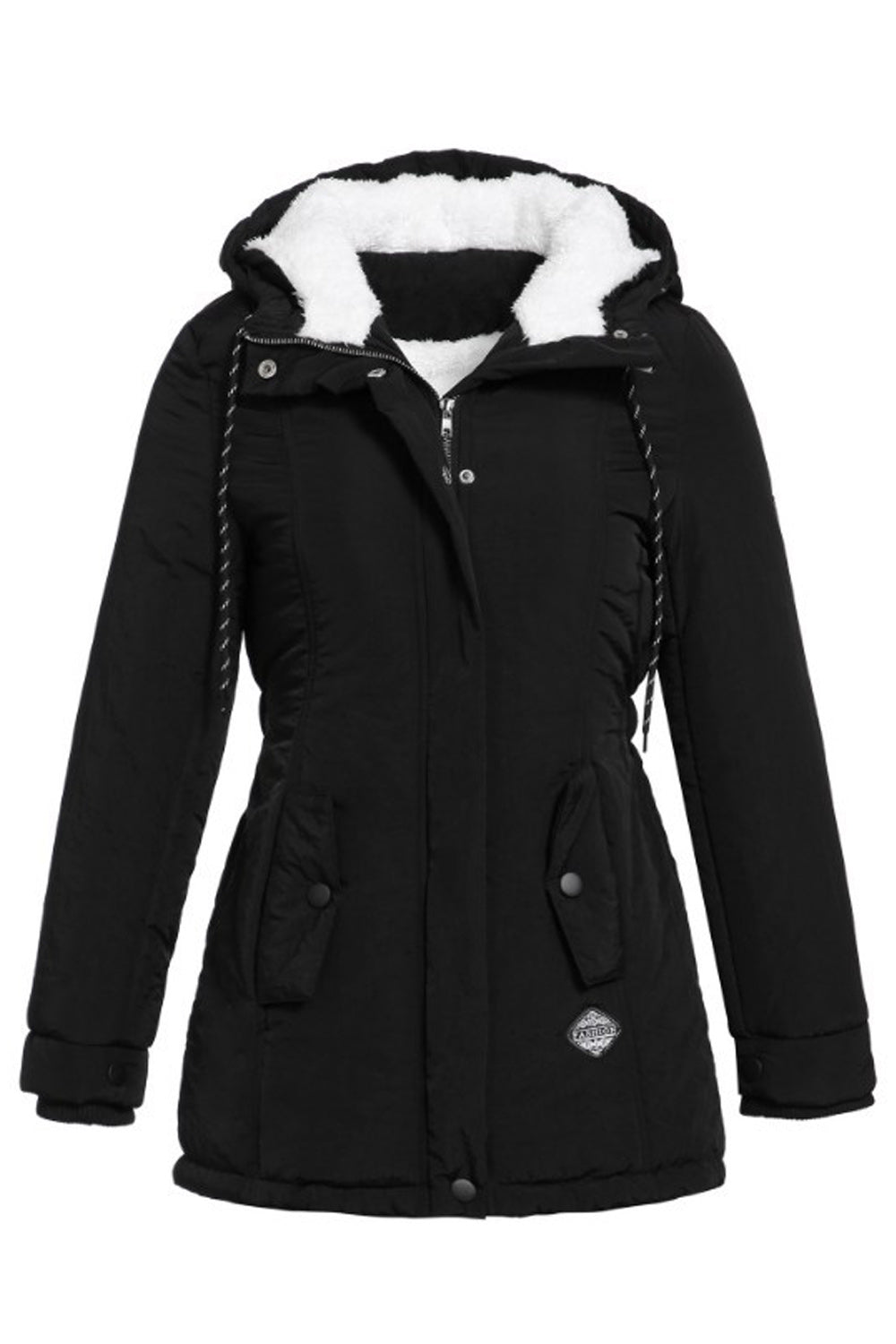 Women Hooded Neck Solid Colored Long Sleeve Comfy Casual Jacket