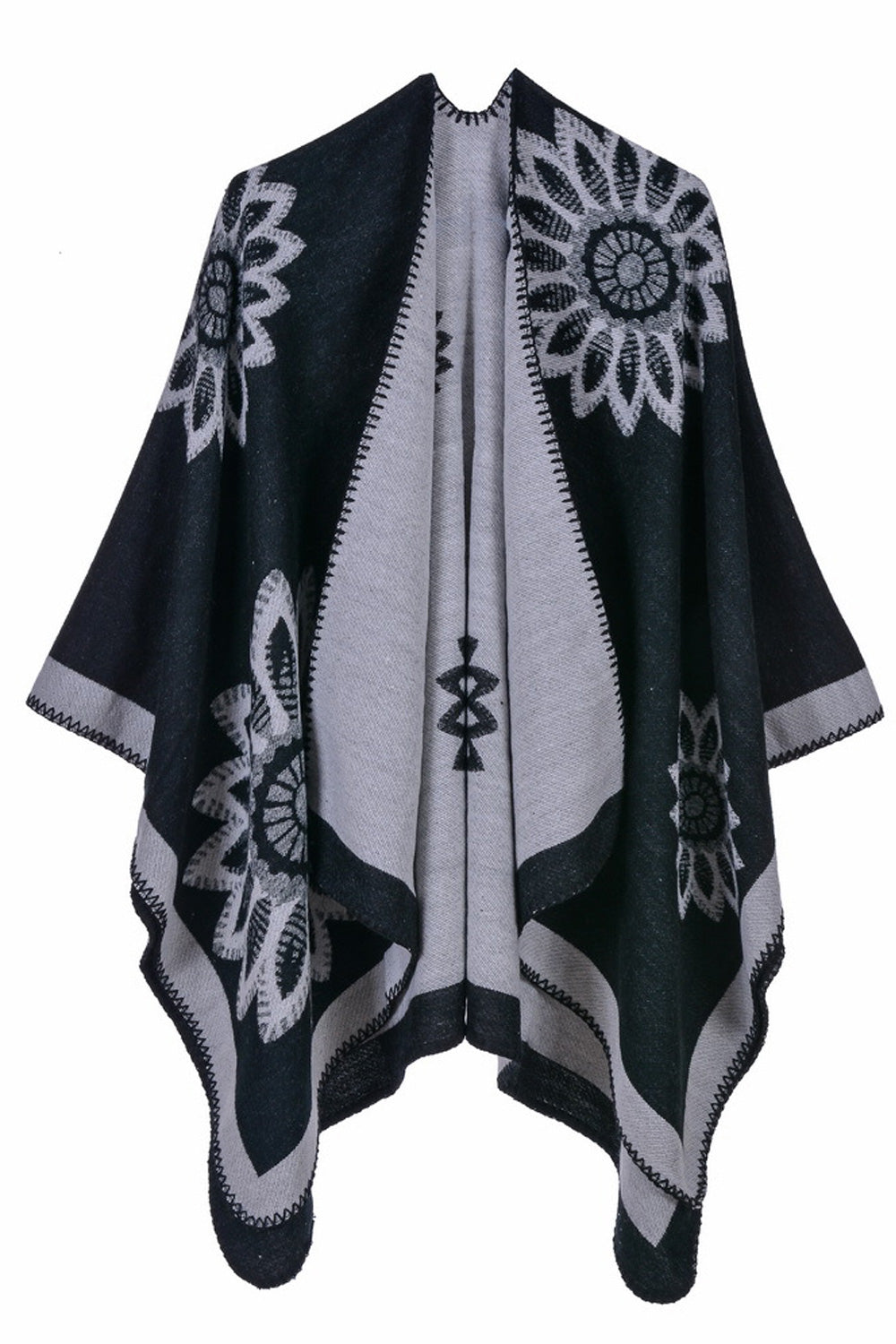 Women Printed Pattern Cozy Winter Casual Shawl