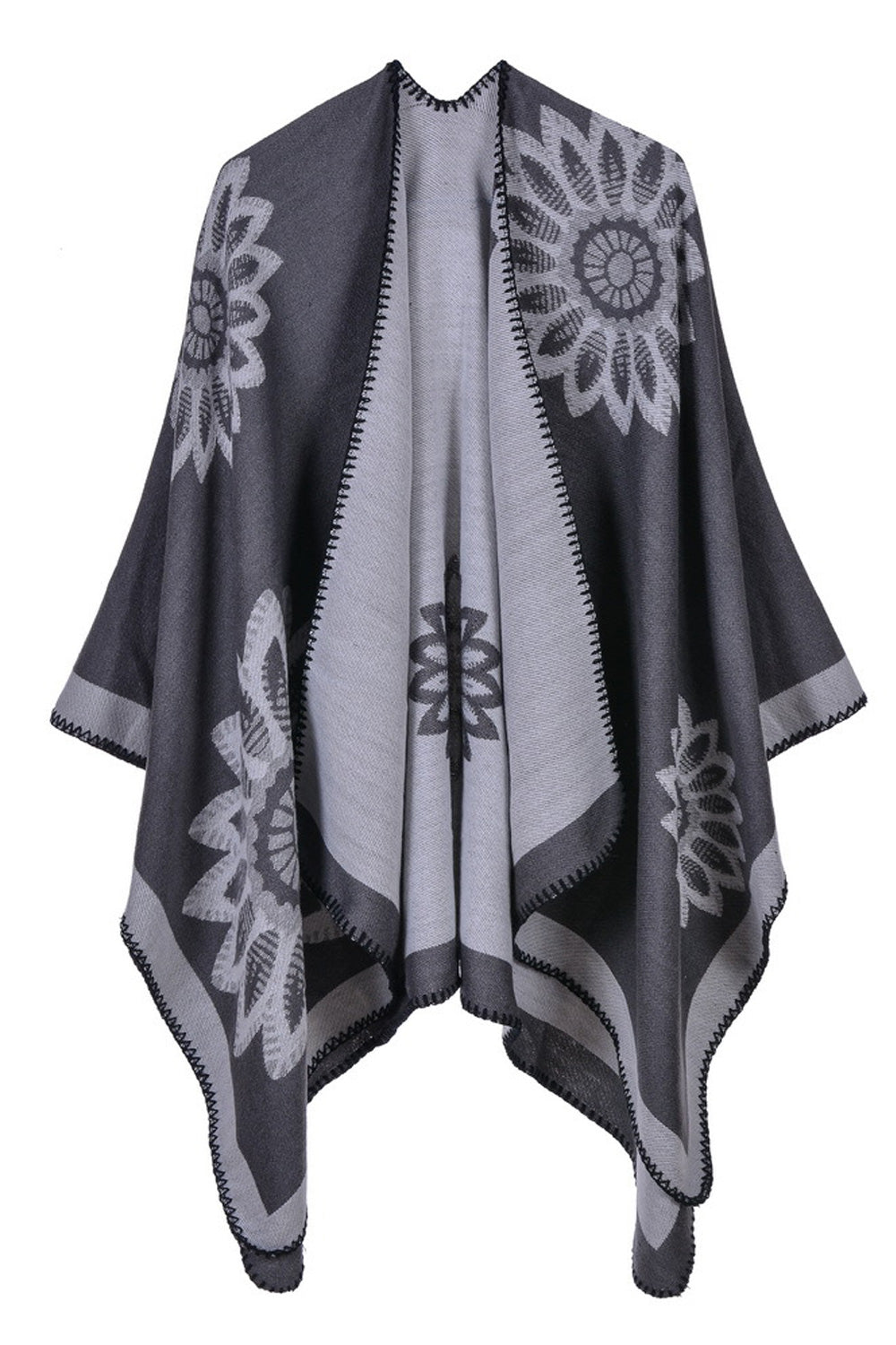Women Printed Pattern Cozy Winter Casual Shawl