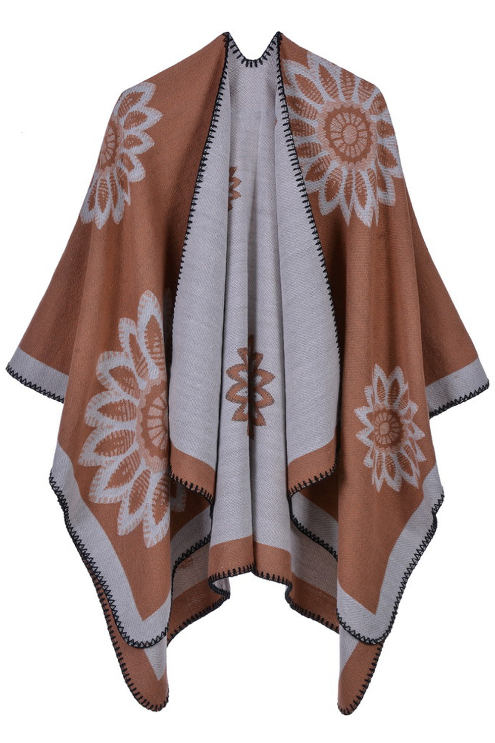 Women Printed Pattern Cozy Winter Casual Shawl