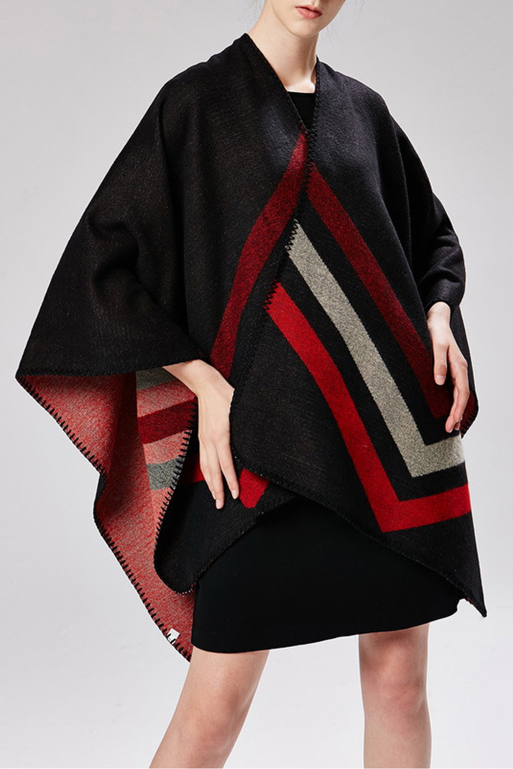 Women Thick Stripe Printed Cashmere Cozy Convenient Shawl