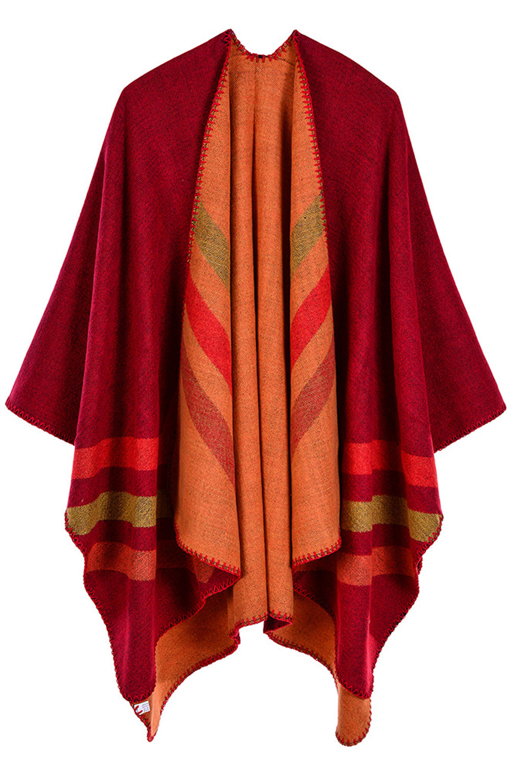 Women Thick Stripe Printed Cashmere Cozy Convenient Shawl