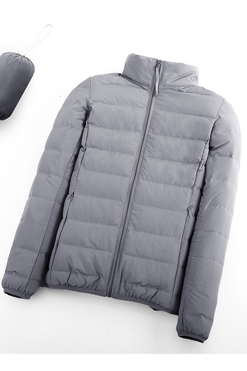 Women Convenient Zipper Closure Long Sleeve Elegant Soft Padded Jacket