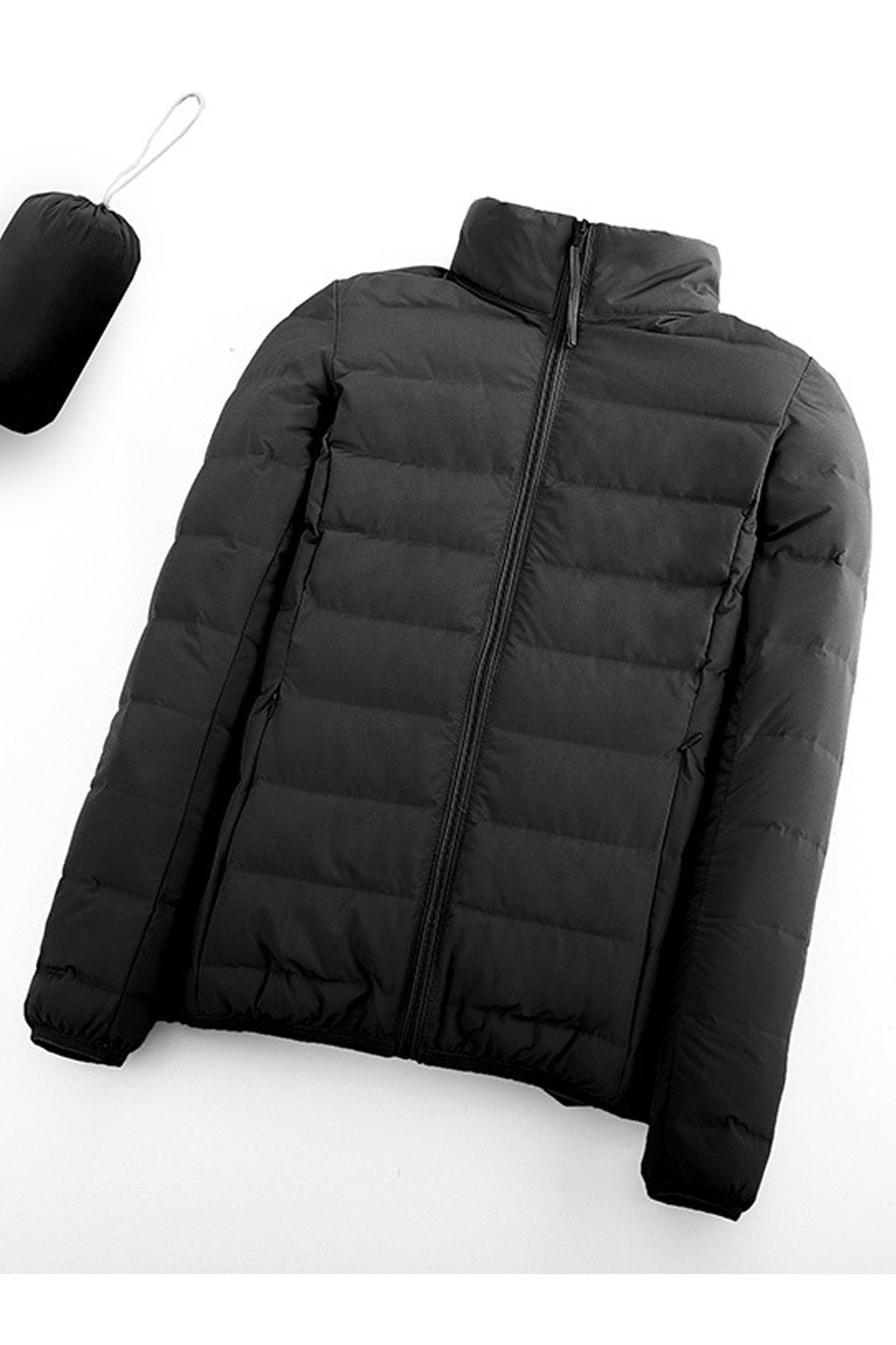 Women Convenient Zipper Closure Long Sleeve Elegant Soft Padded Jacket