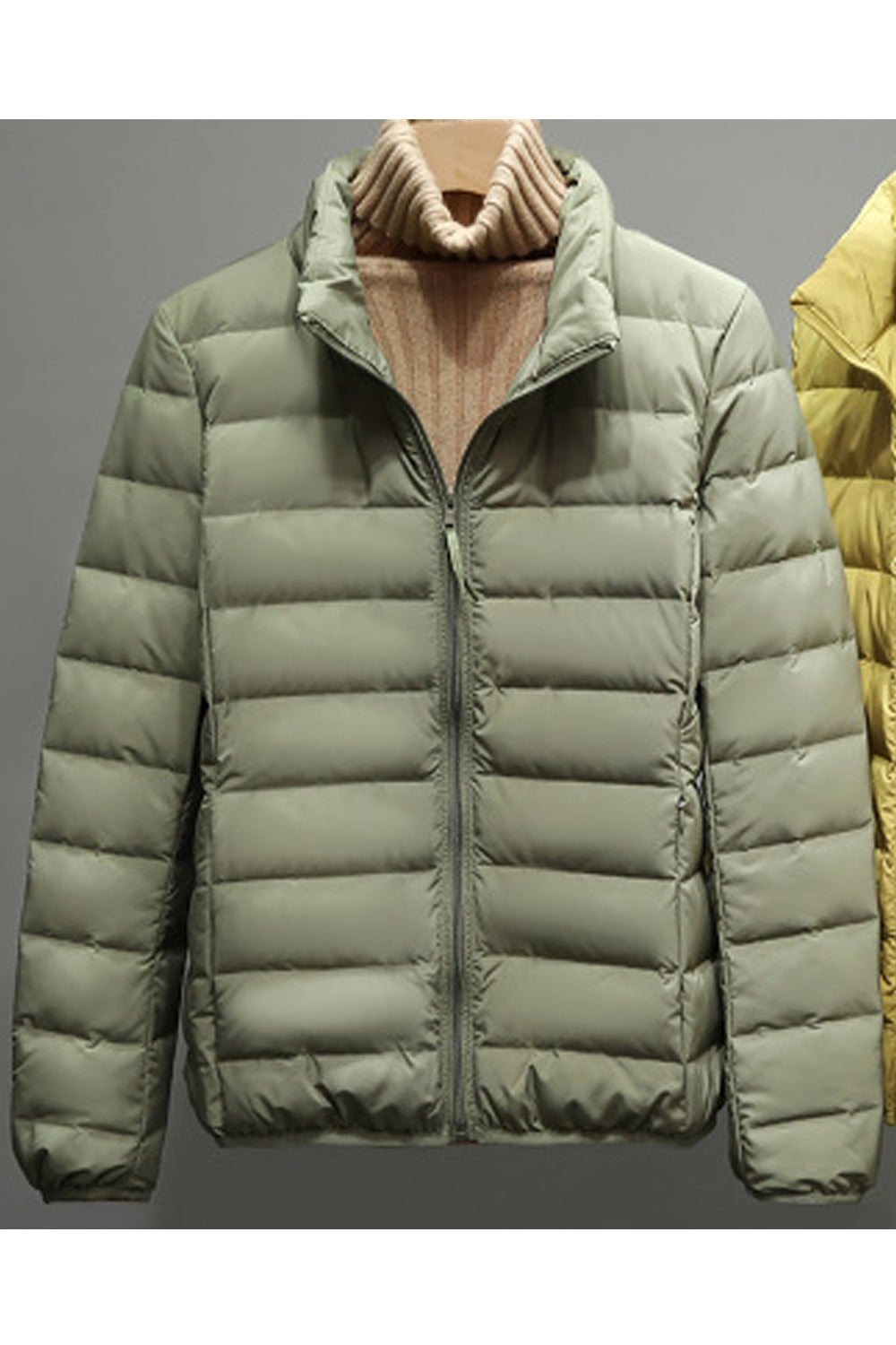 Women Convenient Zipper Closure Long Sleeve Elegant Soft Padded Jacket