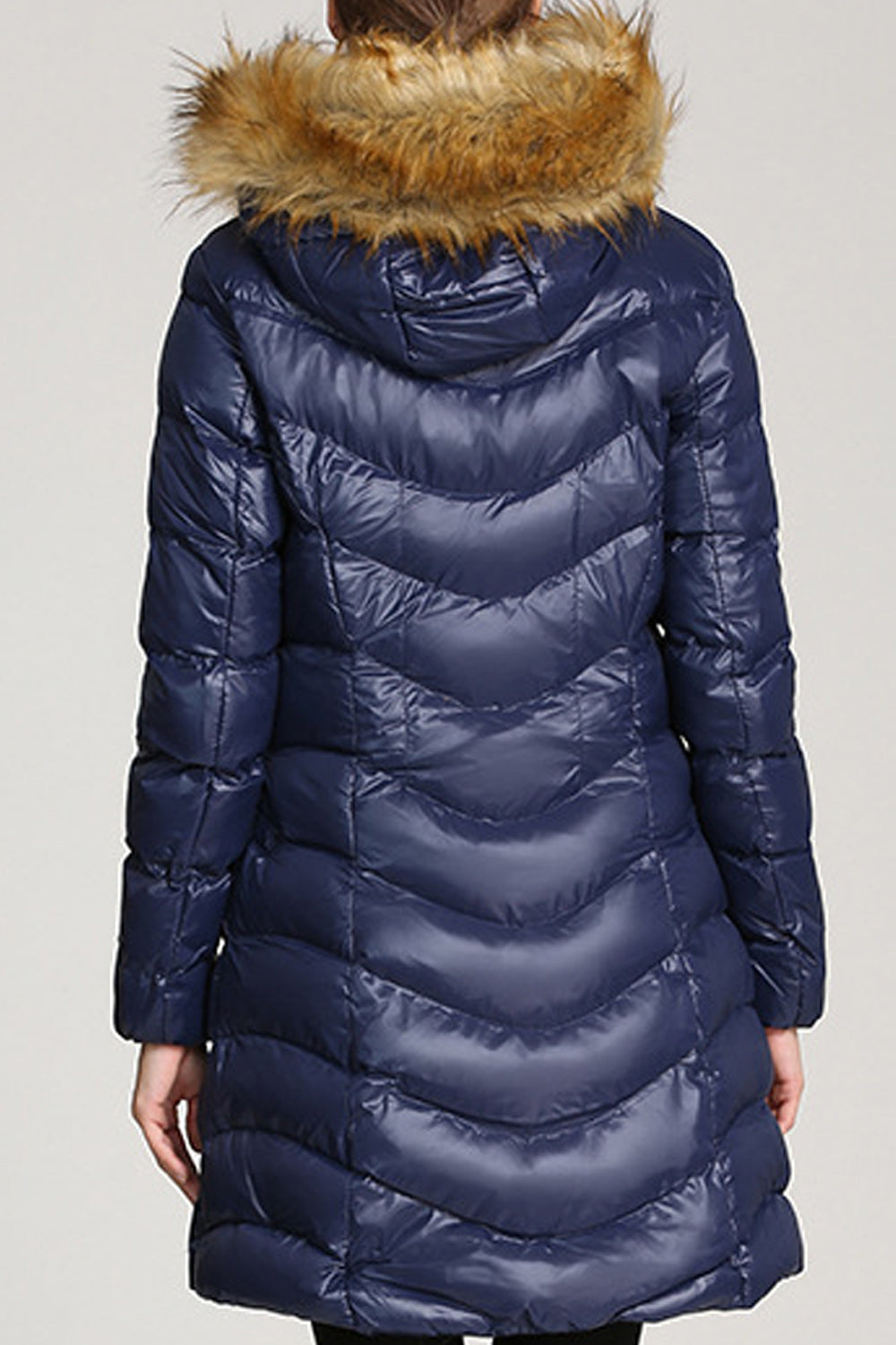 Women Warm Zipper Closure Long Sleeve Fashionable Padded Jacket