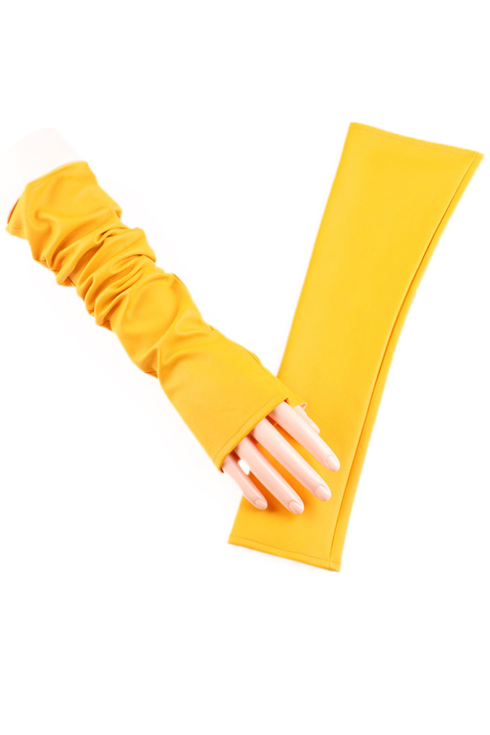 Women Elegant Solid Colored Thick Leather PU Gloves