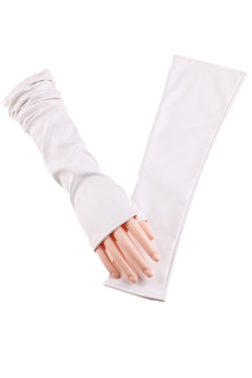 Women Elegant Solid Colored Thick Leather PU Gloves