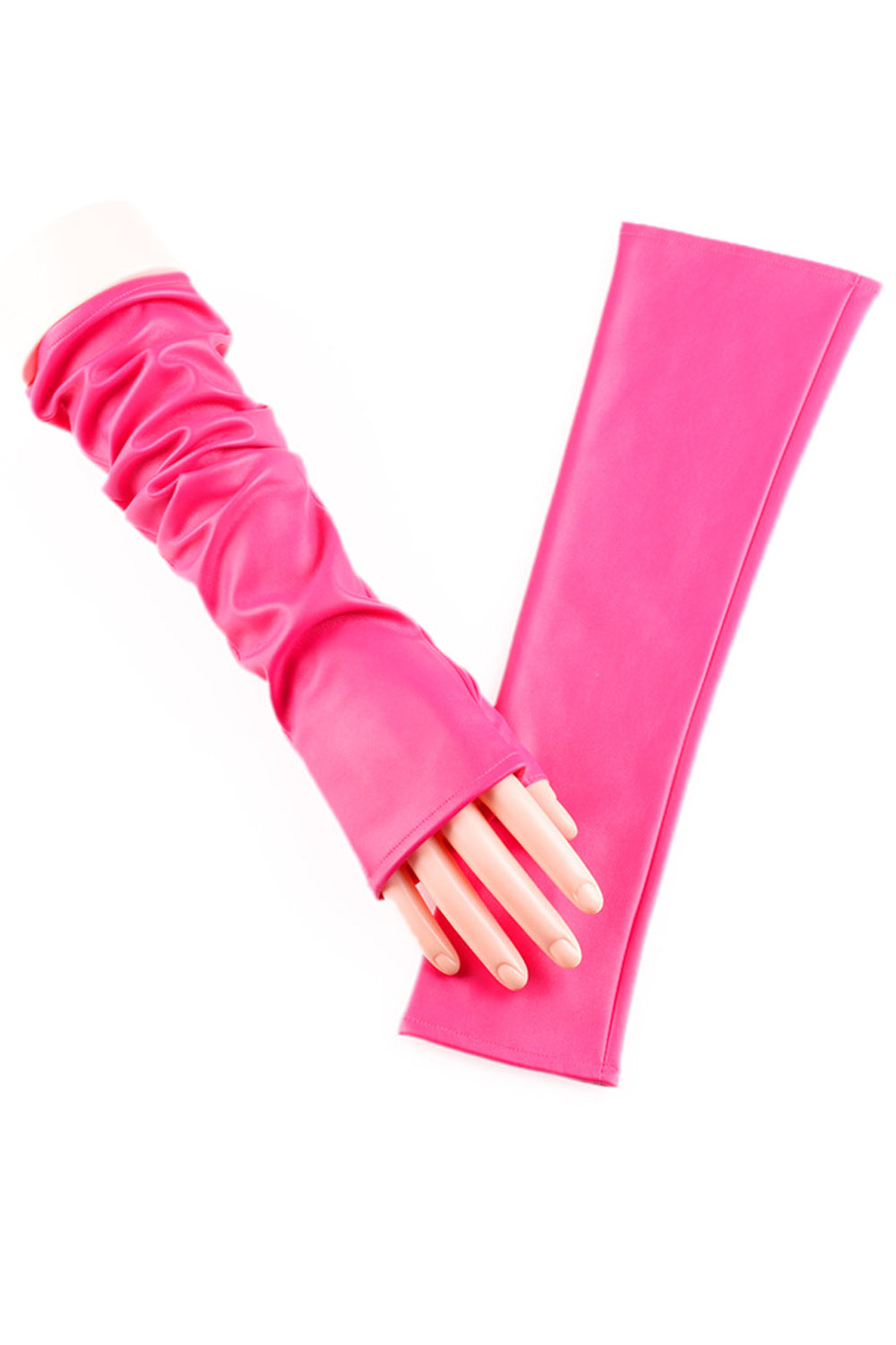 Women Elegant Solid Colored Thick Leather PU Gloves