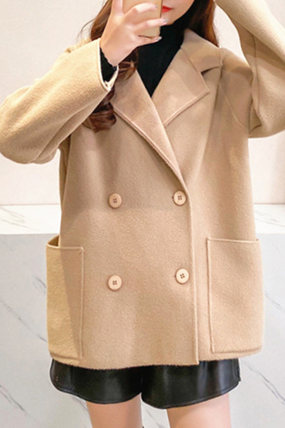 Women Stylish Collar Neck Solid Colored Long Sleeve Trendy Cardigan