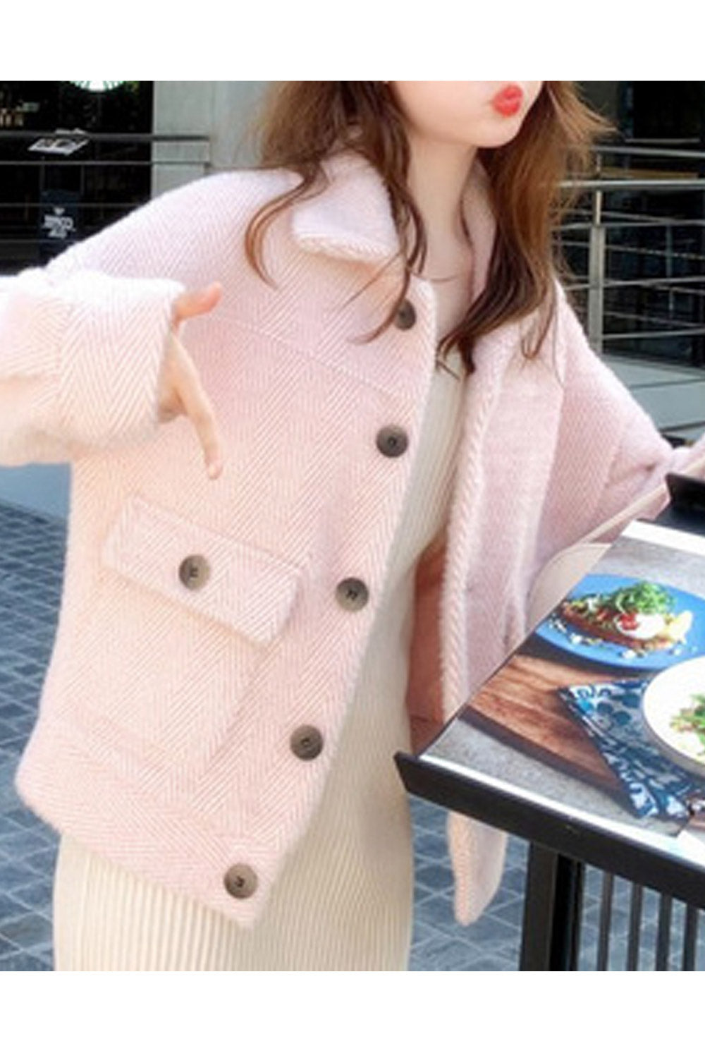 Women Stylish Collar Neck Solid Colored Long Sleeve Trendy Cardigan