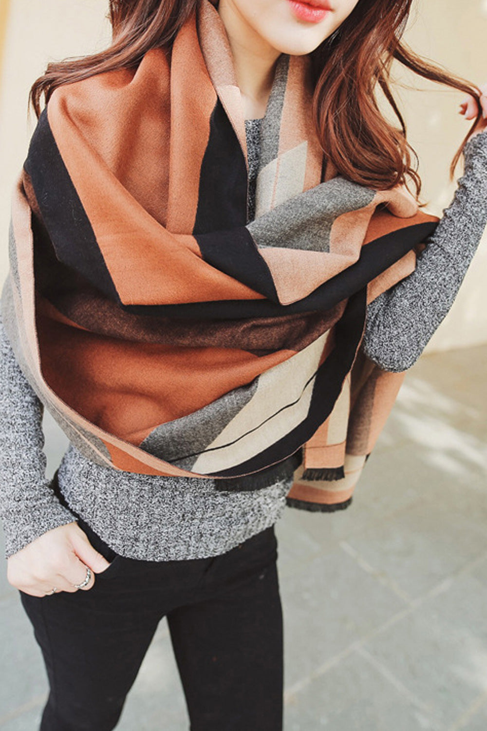 Women Classic Printed Pattern Cozy Breathable Soft Shawl