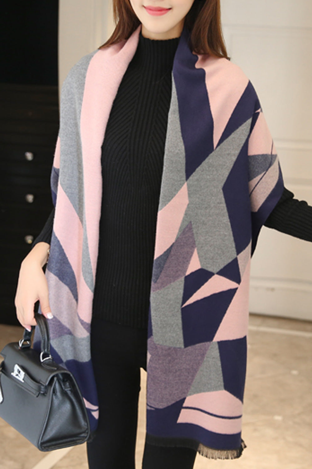 Women Classic Printed Pattern Cozy Breathable Soft Shawl