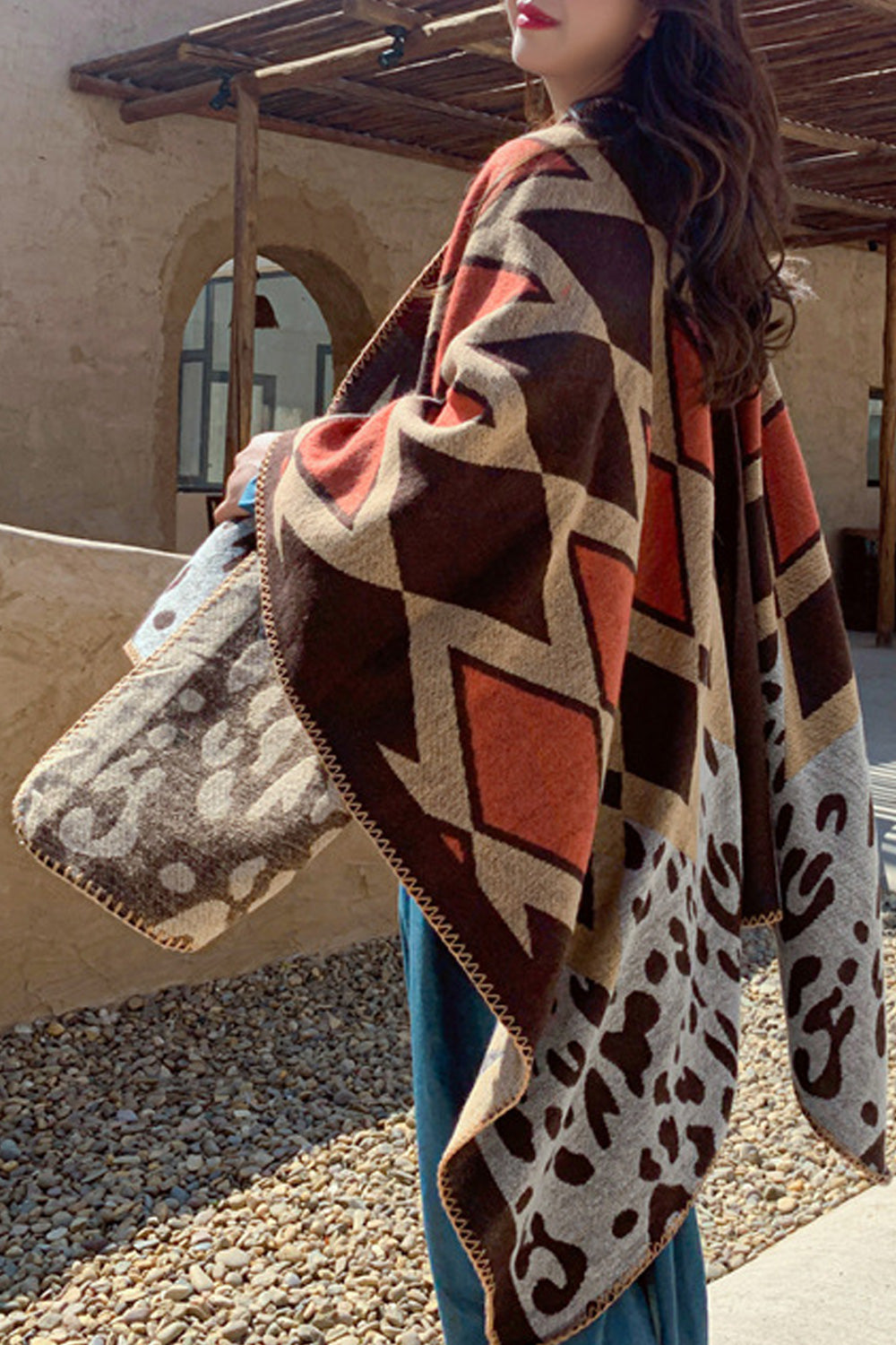 Women Printed Style Fashionable Cozy Convenient Shawl