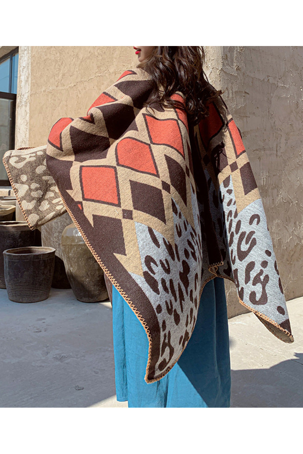Women Printed Style Fashionable Cozy Convenient Shawl
