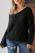 Women Loose Style Warm Knitted Solid Colored Sweater