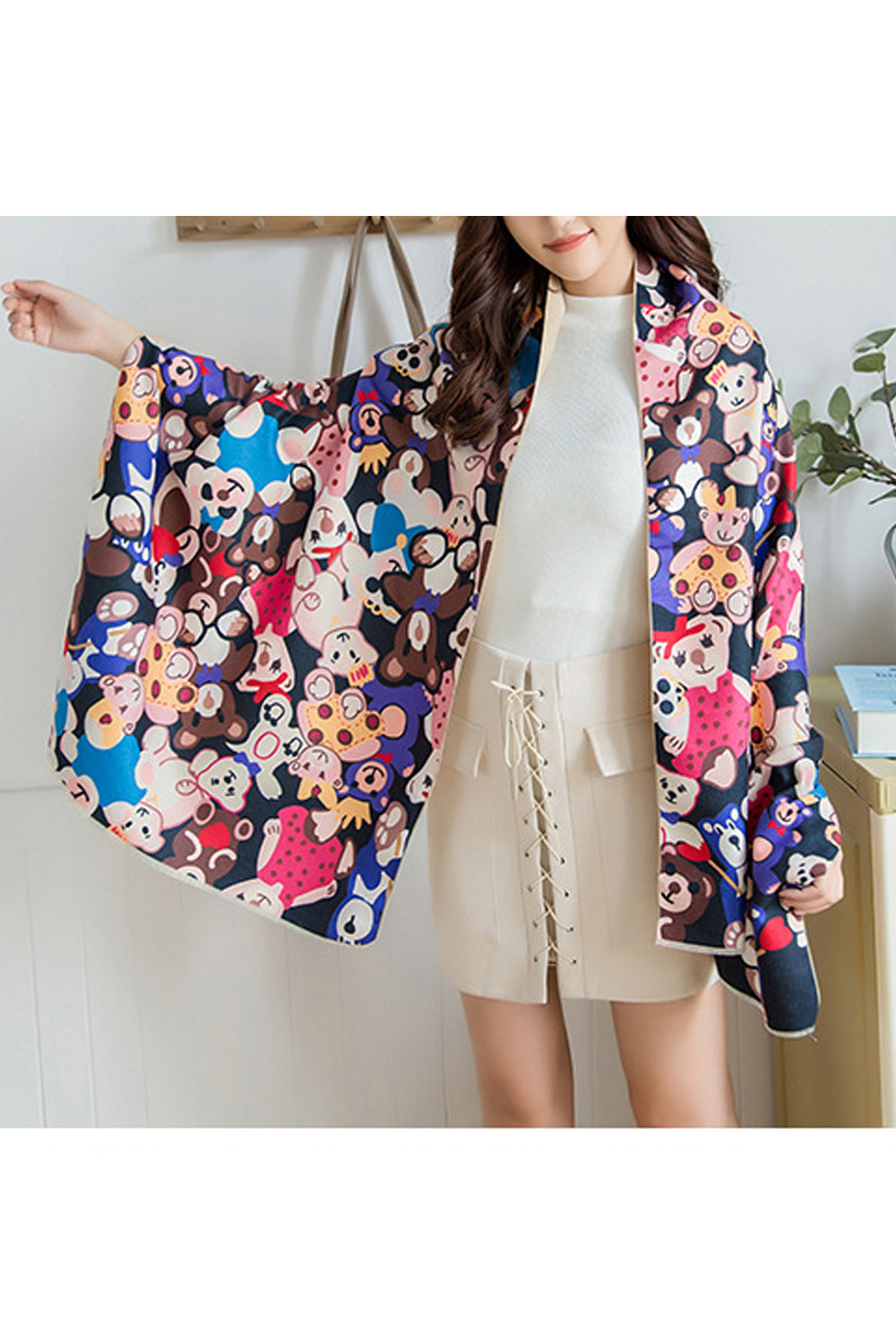 Women Fashionable Cartoon Printed Awesome Cozy Shawl