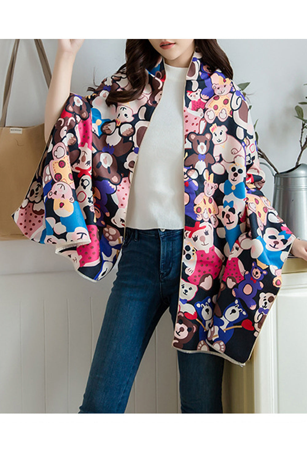 Women Fashionable Cartoon Printed Awesome Cozy Shawl