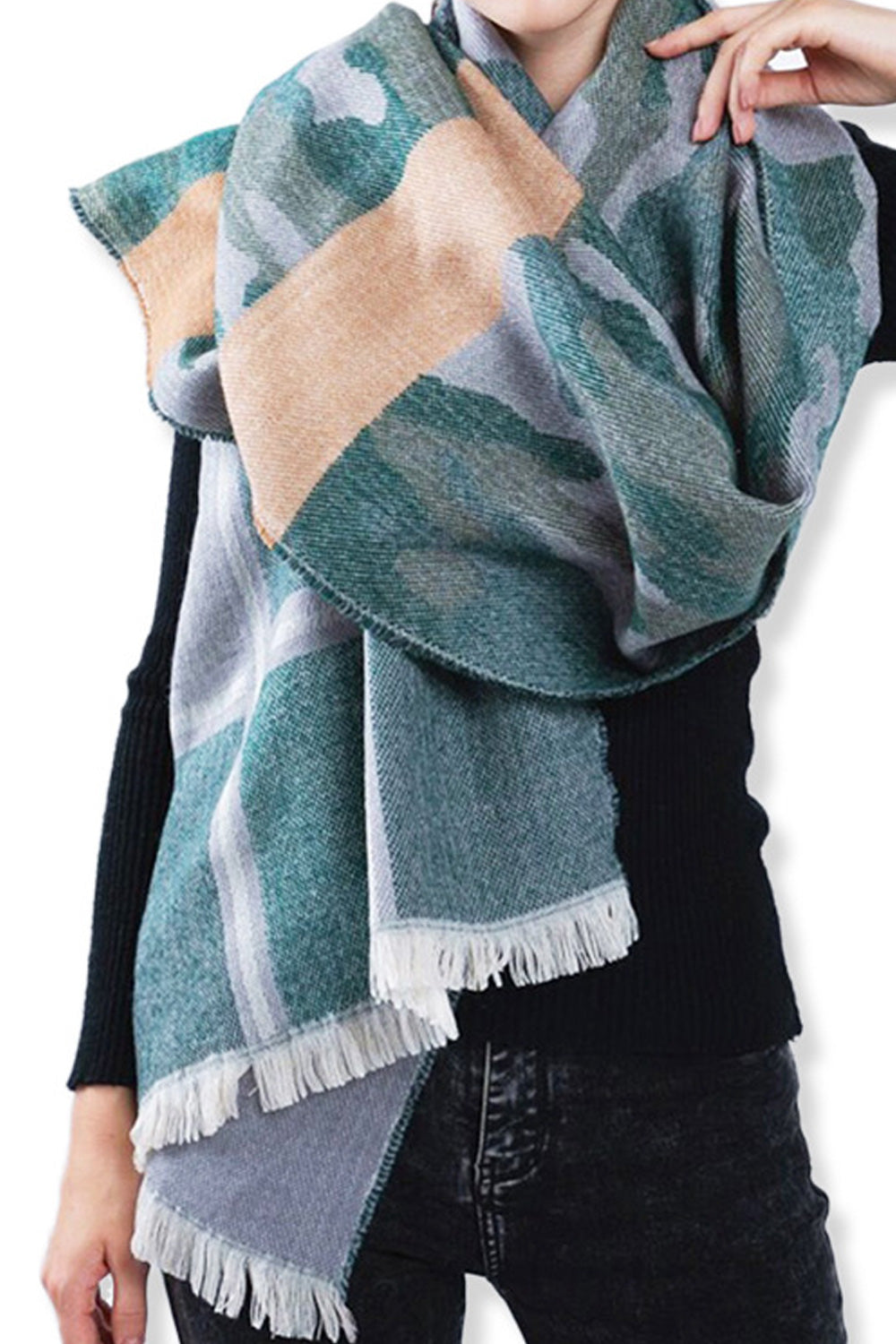 Women Magnificent Camouflage Pattern Warm Winter Long Shawl