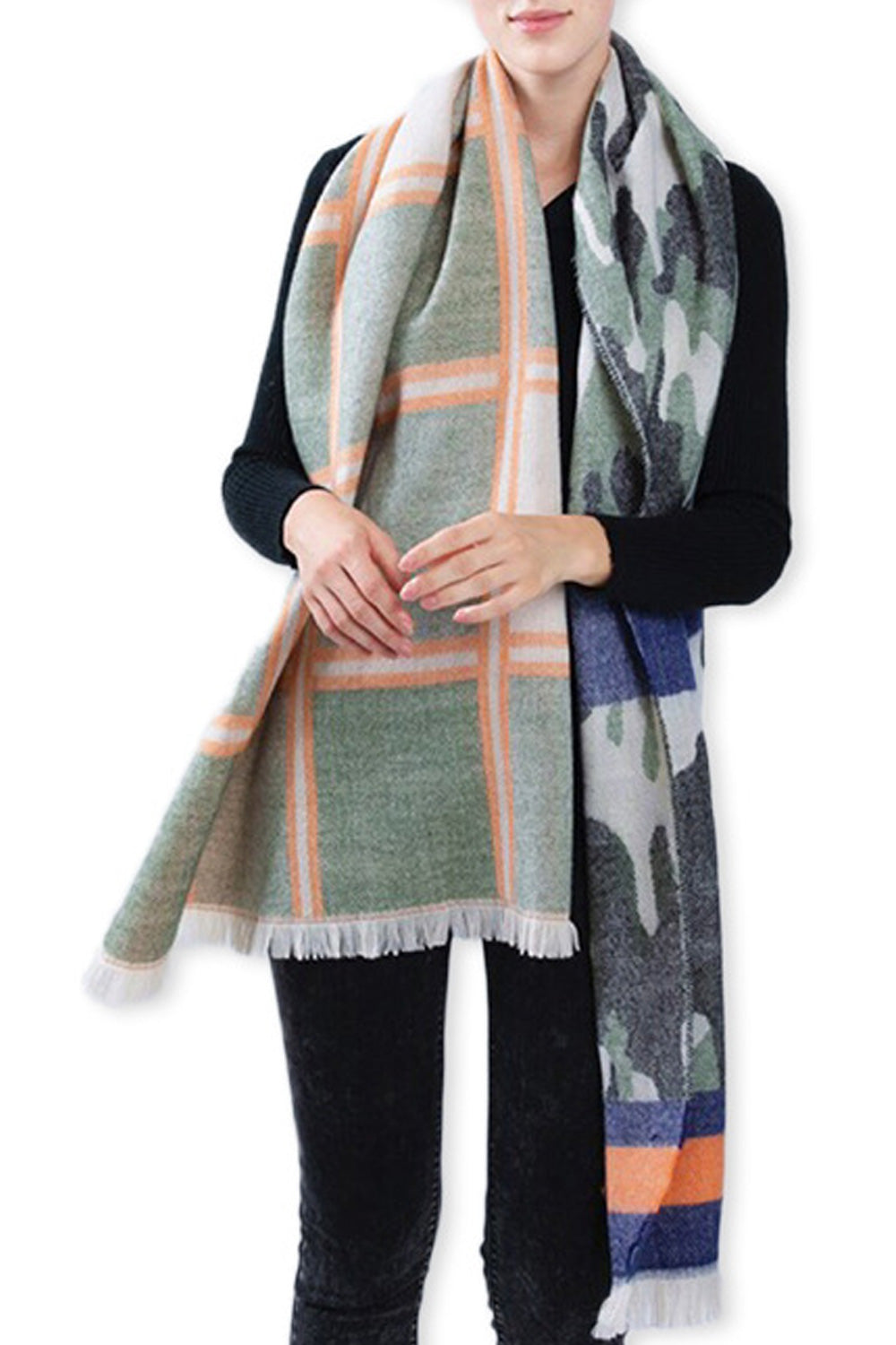 Women Magnificent Camouflage Pattern Warm Winter Long Shawl