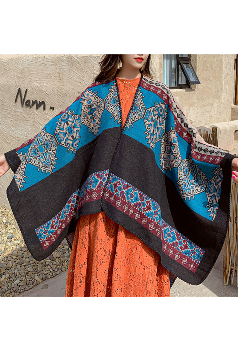 Women Modern Styled Thick Printed Pattern Casual Winter Shawl