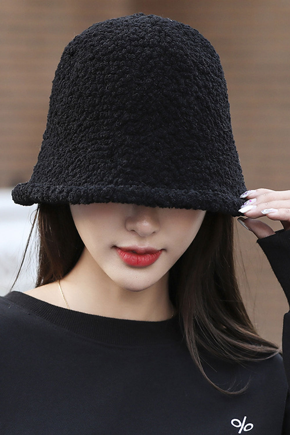 Women Solid Lamb Hair Cold Protection Warm Beret Hat