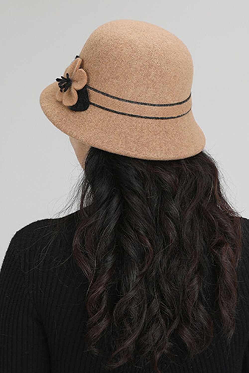 Women Beautiful Flower Embroidered Solid Colored Cozy Beret Hat