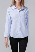 Women Collar Neck Fashionable Striped Pattern Lovely Shirt