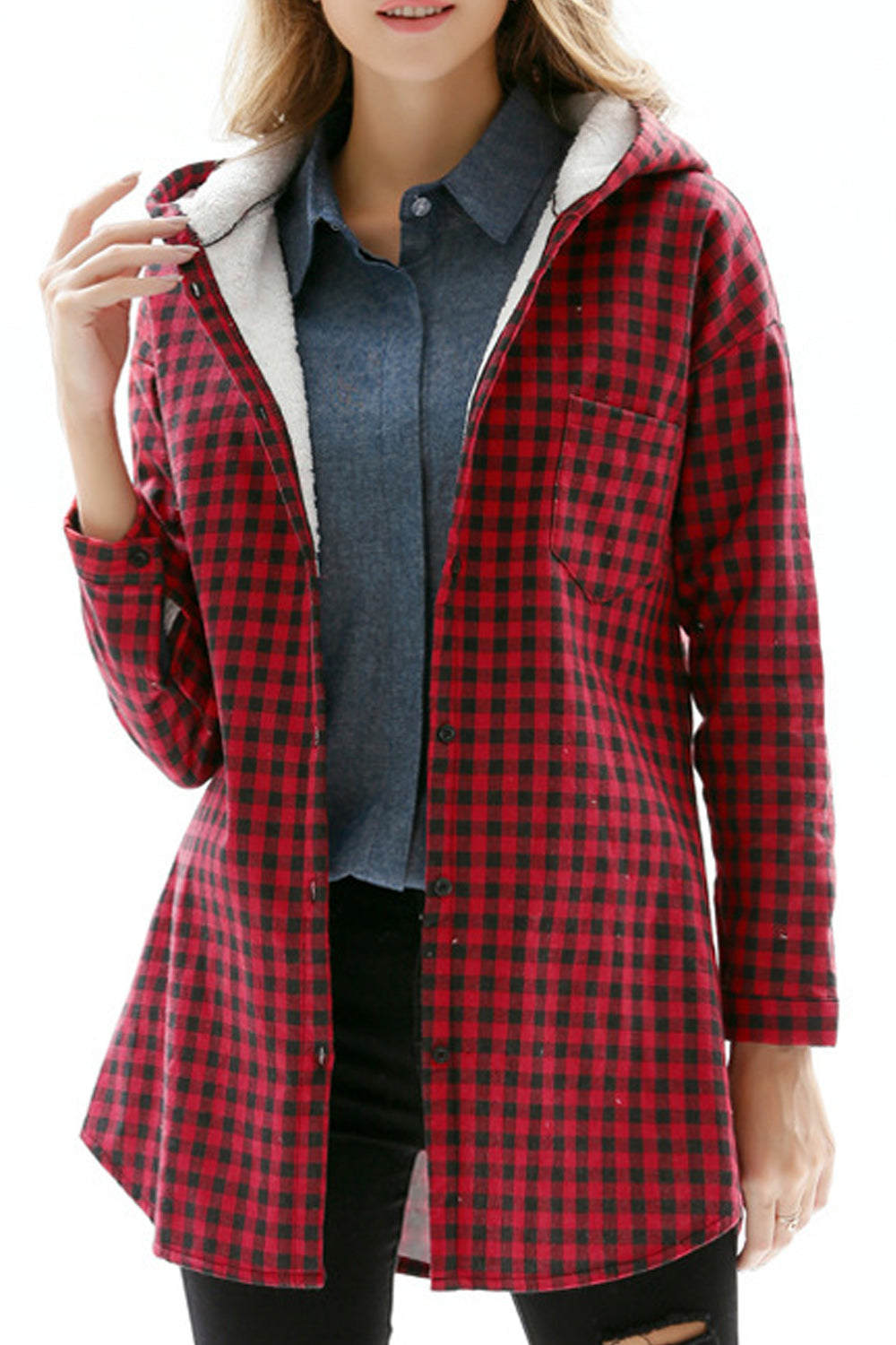Women Long Sleeve Soft Hooded Neck Comfortable Stylish Shirt