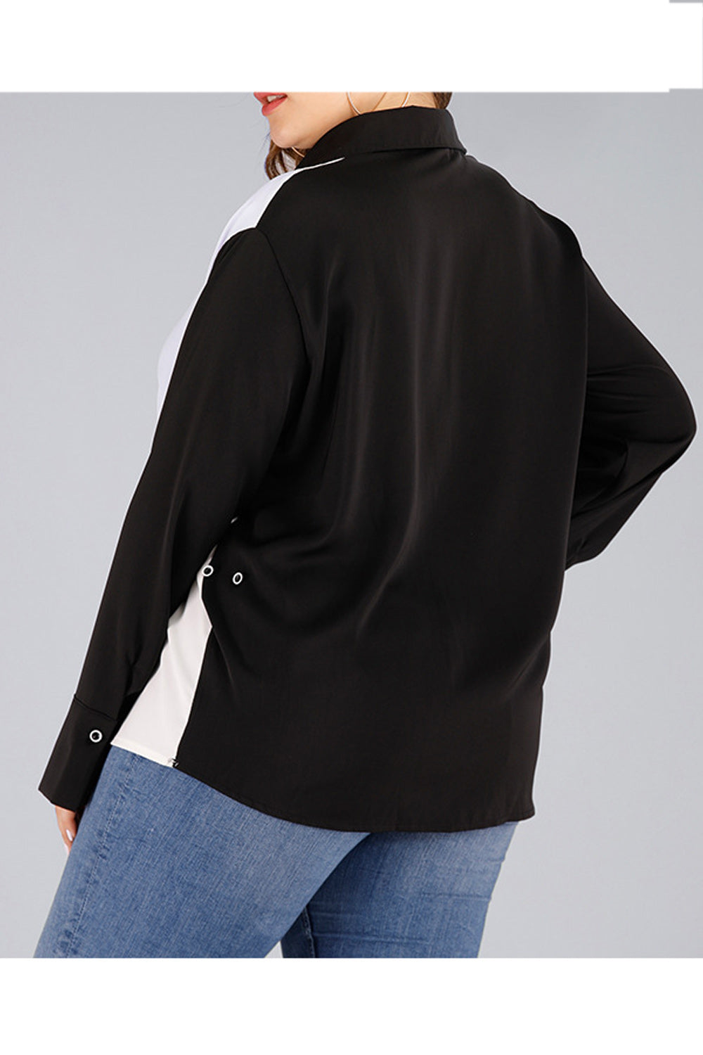 Women Button Down Long Sleeve Classy Collar Neck Casual Shirt