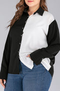 Women Button Down Long Sleeve Classy Collar Neck Casual Shirt