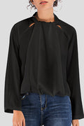 Women Breathable Loose Style Long Sleeve Solid Pattern Trendy Shirt