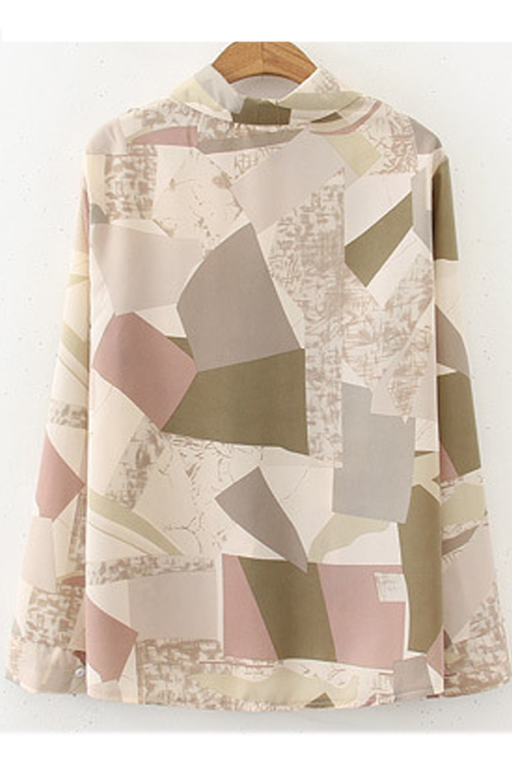 Women Convenient Button Closure Printed Style Long Sleeve Shirt