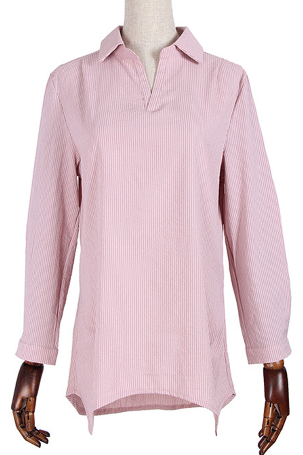 Women Simple Styled Solid Colored Long Sleeve Classy Shirt