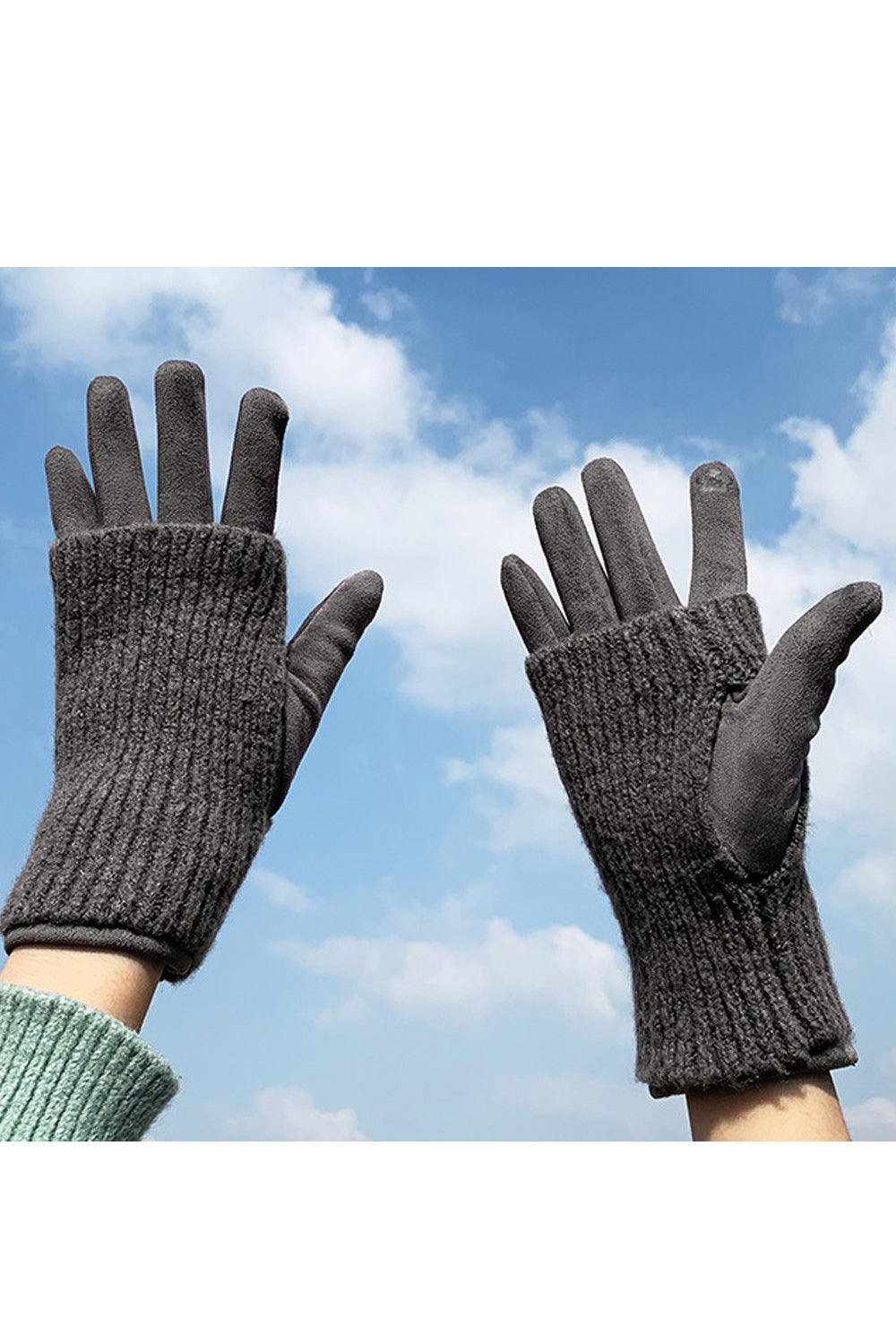 Women Comfortable Windproof Thick Outdoor Knitted Gloves