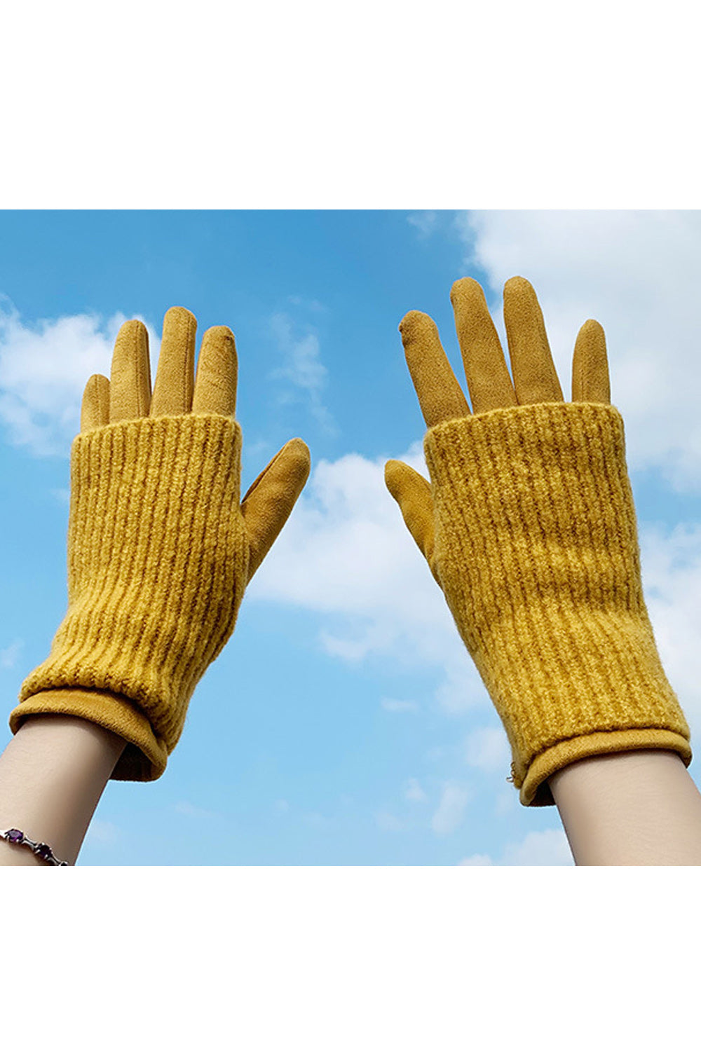 Women Comfortable Windproof Thick Outdoor Knitted Gloves