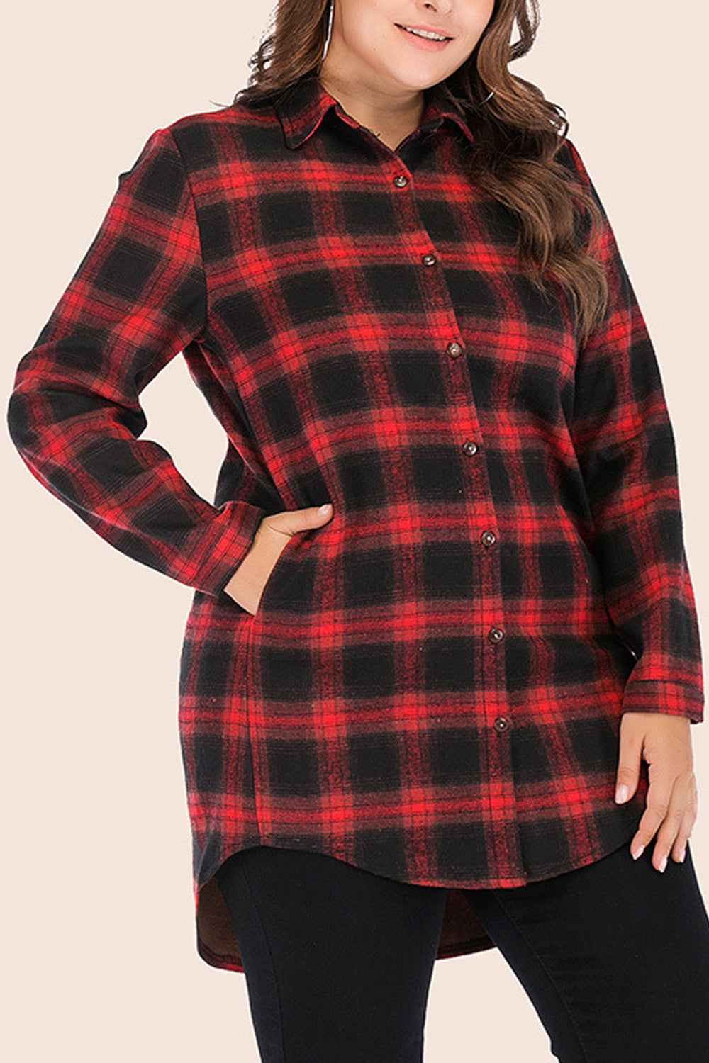 Women Breathable Lovely Plaid Pattern Long Sleeve Shirt