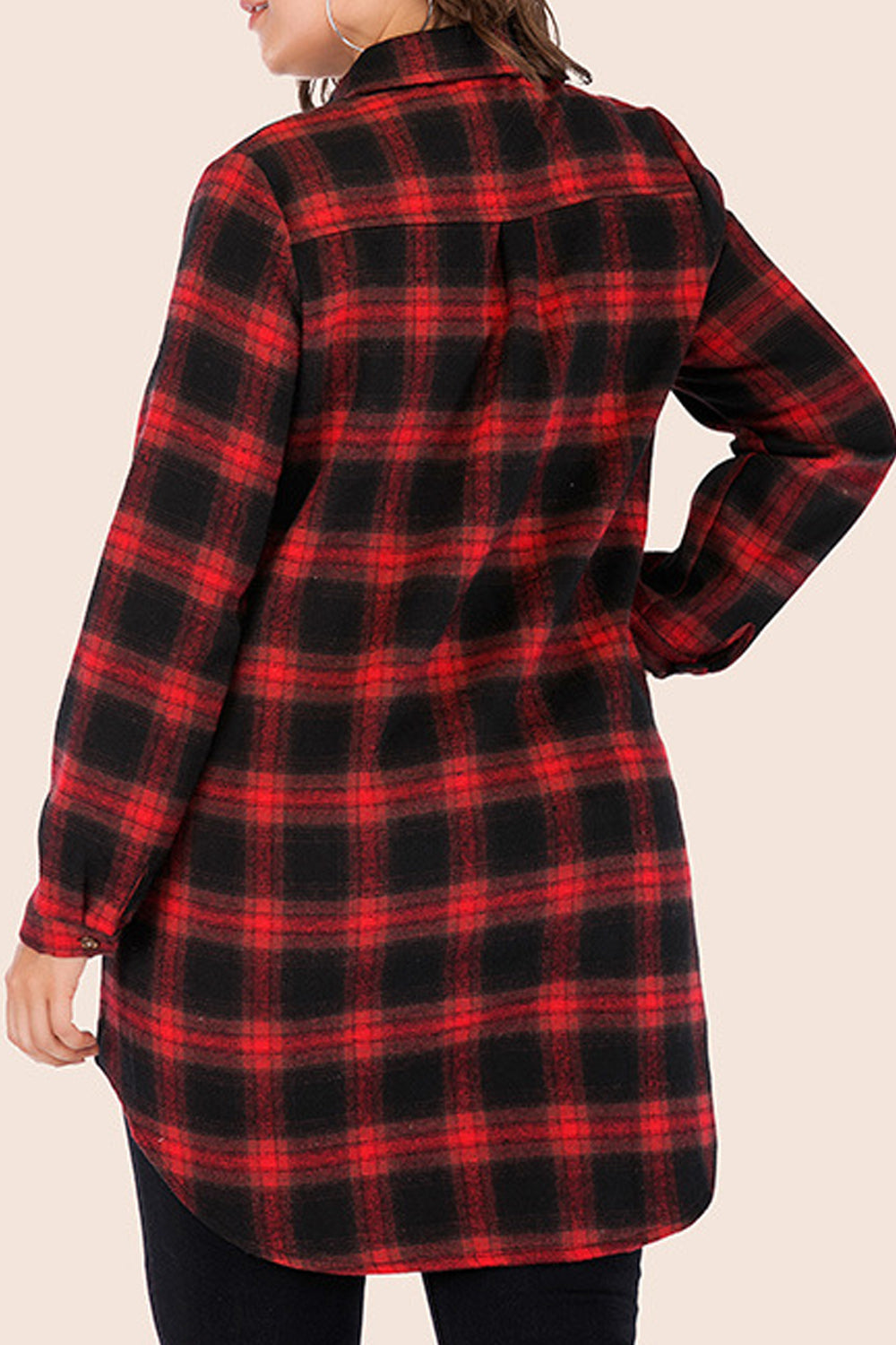 Women Breathable Lovely Plaid Pattern Long Sleeve Shirt