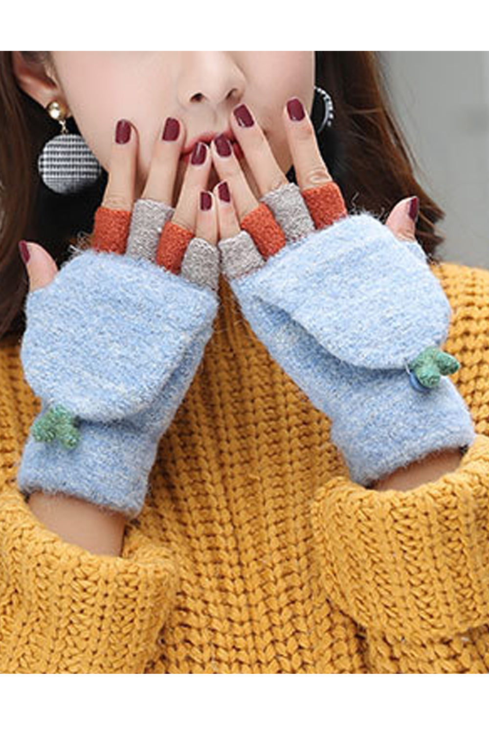 Women Comfortable Coldproof Riding Traveling Knitted Gloves