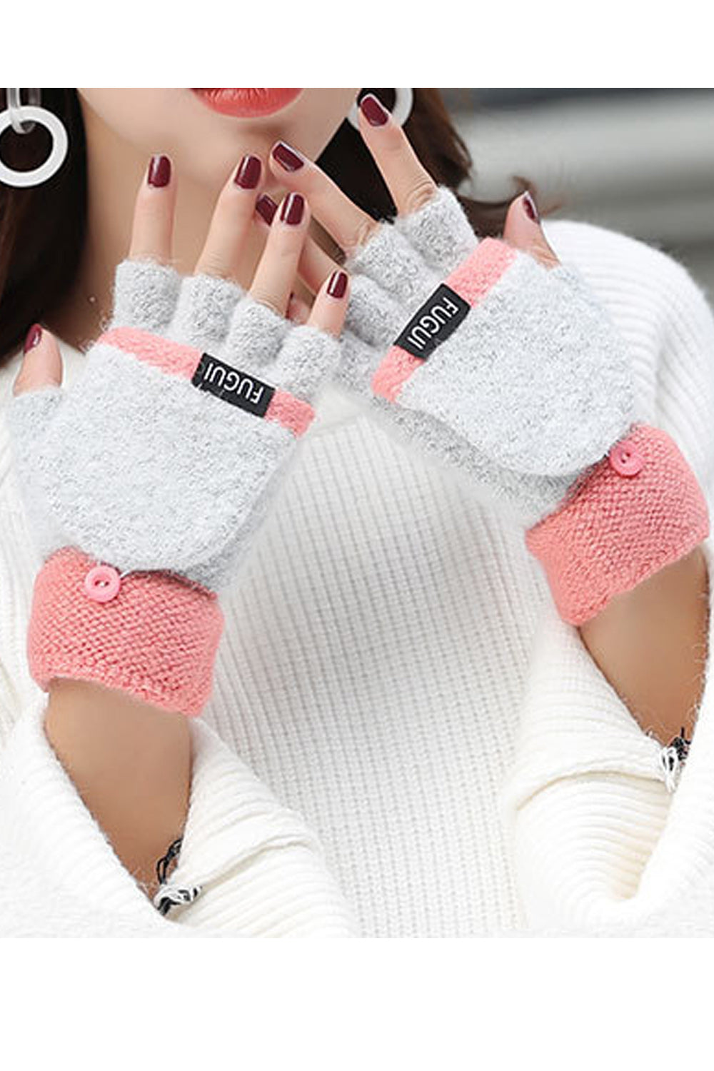 Women Comfortable Coldproof Riding Traveling Knitted Gloves