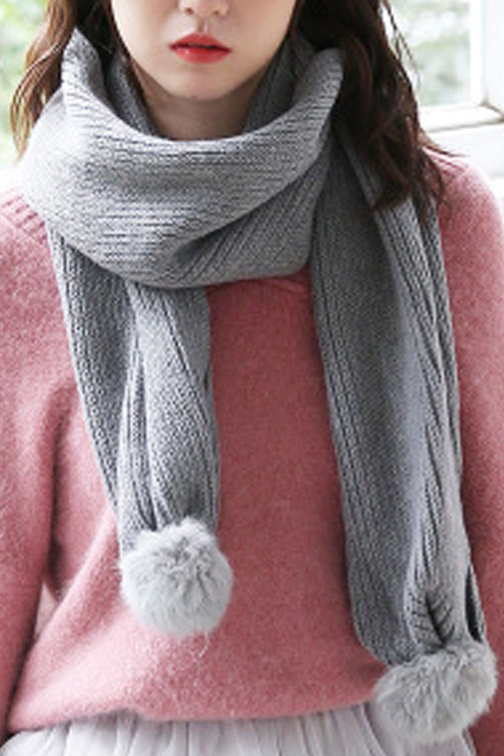 Women Warm Solid Colored Comfortable Winter Muffler