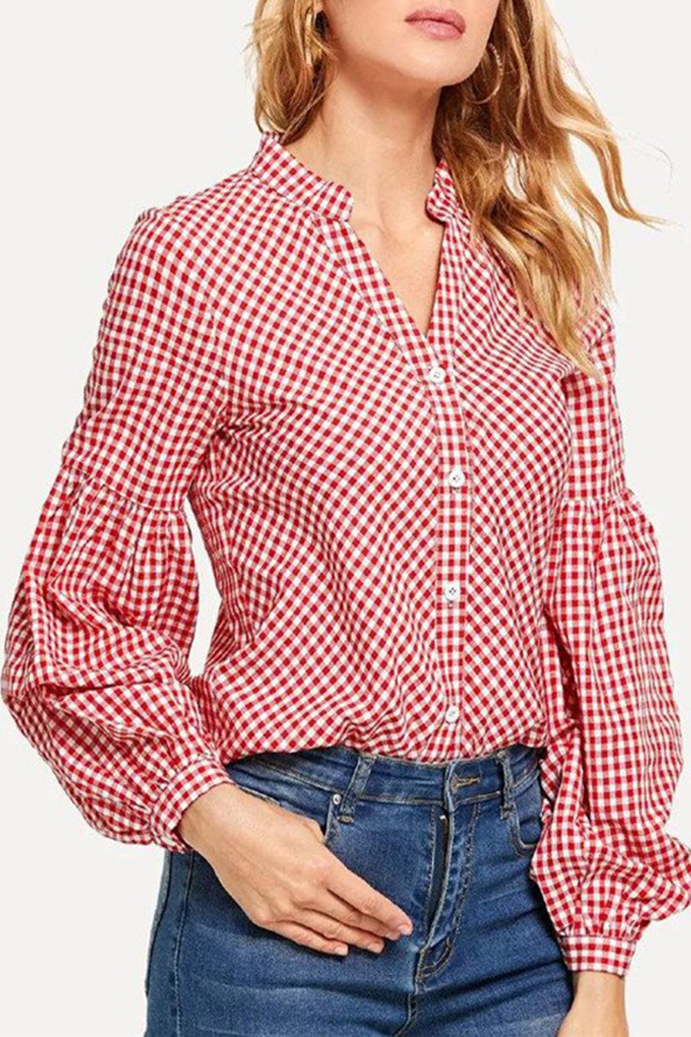Women Slim Fit Loose Long Sleeve Button Closure Elegant Shirt