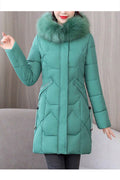 Women Elegant Solid Colored Warm Windproof Long Sleeve Padded Jacket